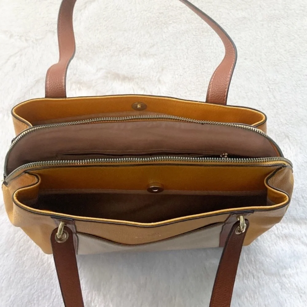 New Without Tags Nanette Lepore Yellow, Cream, and Brown Purse Handbag - Picture 9 of 14